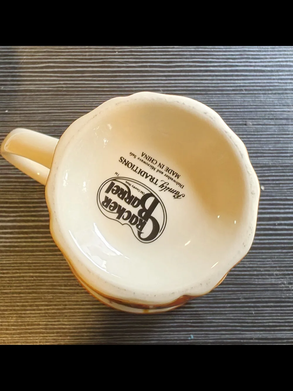 Yellow Floral Ceramic Mug with Orange Trim CRACKER BARREL
